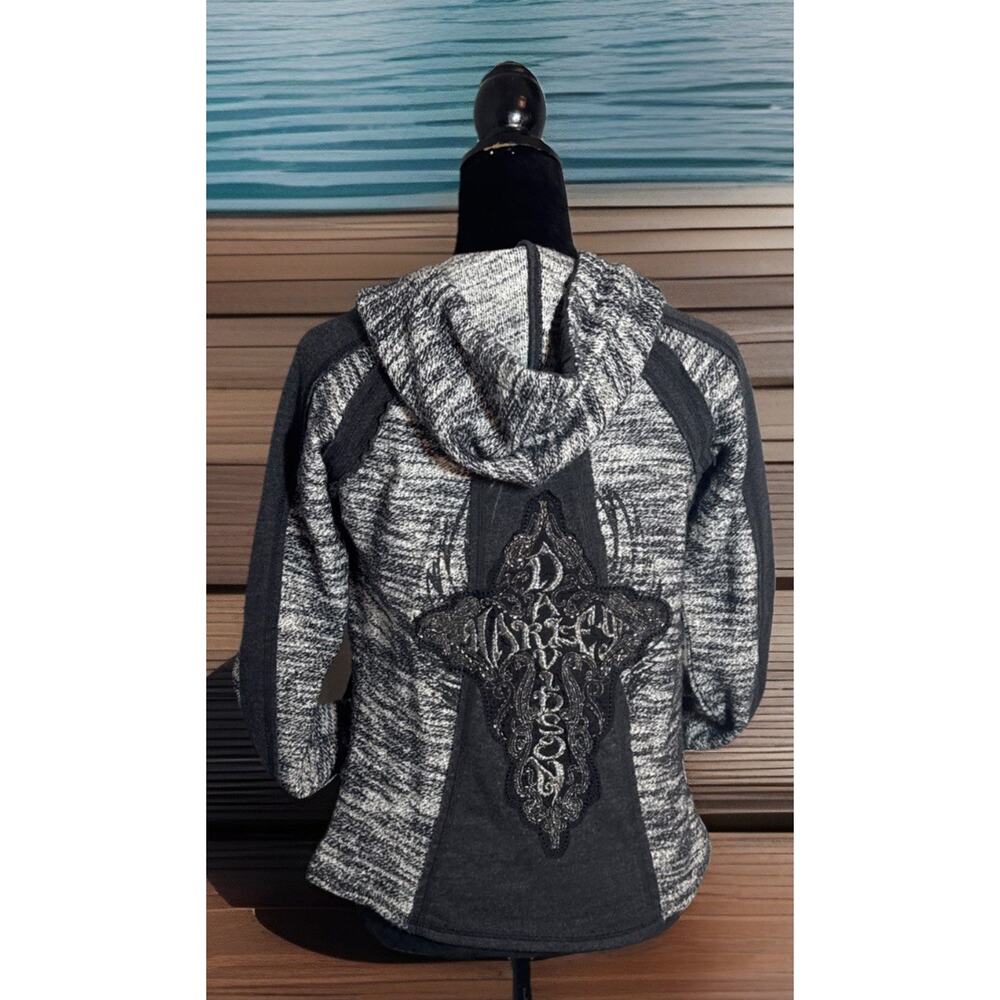 Harley Davidson Women XS‎ Embroidered Full-Zip Gray Hoodie Biker - Picture 6 of 16